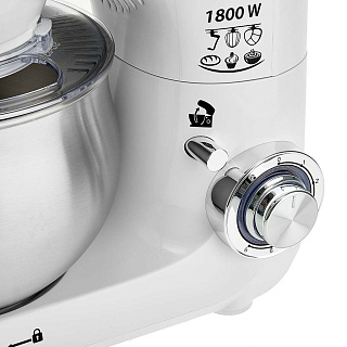 Миксер 1800 Вт с чашей 5 л планетарный многофункциональный DELTA LUX DE-7902P белый