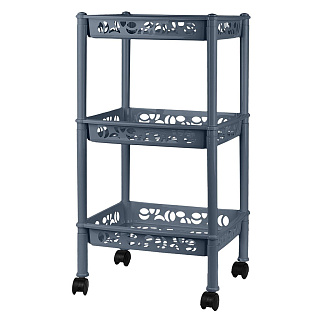 Этажерка Keeplex Light на колесиках трехсекционная малая прямоугольная 37×29×69 см KL282612026 космический серый