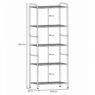 Стеллаж "Валенсия 25" (VALENCIA 25 Shelf rack) СТВ25 ГР (Графит)