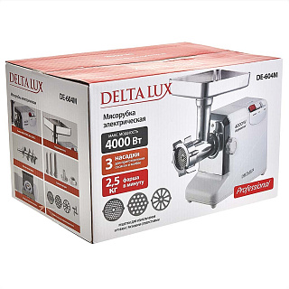 Мясорубка электрическая 4000 Вт DELTA LUX DE-604M белая