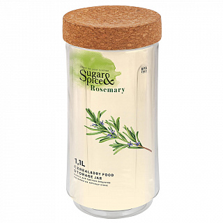 Банка для сыпучих продуктов Sugar&Spice Rosemary 1,1 л SE105810996 с пробковой крышкой