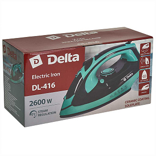 Утюг электрический 2600 Вт DELTA DL-416 черный с зеленым