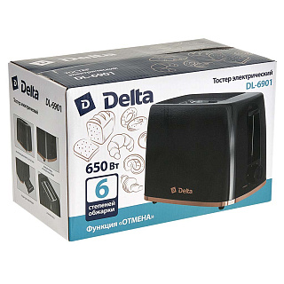 Тостер 650 Вт DELTA DL-6901 черный
