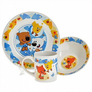 Набор посуды 3 предмета детский КРС-1737 "Ми-ми-мишки" (фарфор)