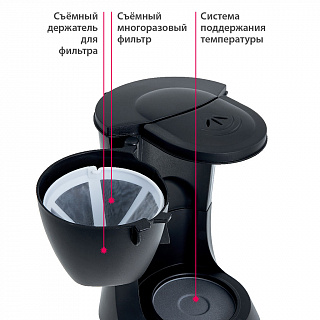 Кофеварка 600 Вт, 600 мл DELTA DL-8153 черная