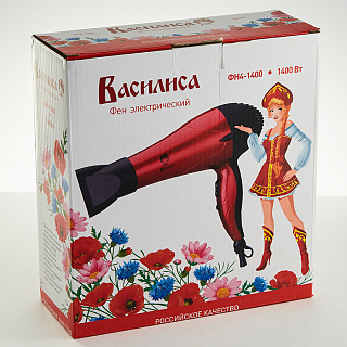Фен 1400 Вт ВАСИЛИСА ФН4-1400 черный с красным