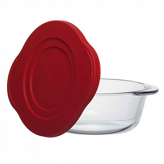 Посуда для СВЧ круглая 840 мл 59133K c пластиковой крышкой