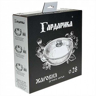 Жаровня 28 см с антипригарным покрытием и стеклянной крышкой ТМ Гардарика 1828-04-10 серия "Орион"
