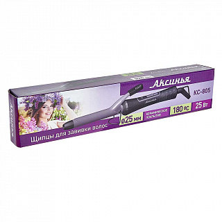 Щипцы для завивки волос 35 Вт, 25 мм АКСИНЬЯ КС-805 черные с фиолетовым