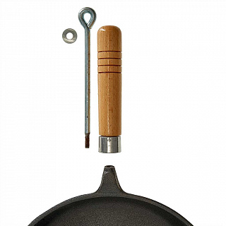 Сковорода чугунная 24 см со съемной деревянной ручкой WEBBER BE-4540/24
