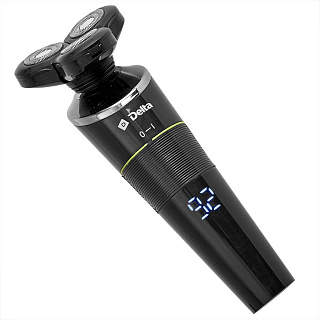 Бритва электрическая DELTA DL-0728 черная: LED дисплей, USB зарядка 5 Вт