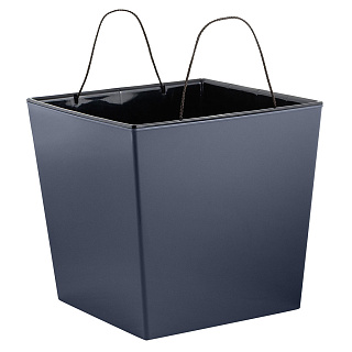 Горшок для цветов InGreen London CUBE 250х250 мм, 11,6 л, c дренажной вставкой IG780110026 вулканический серый