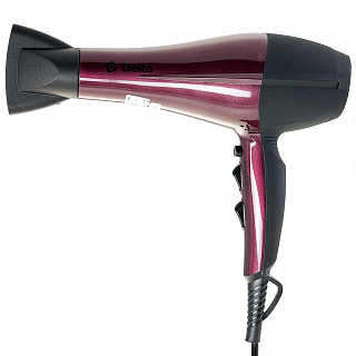 Фен 2200 Вт DELTA DL-0937 черный с бордовым