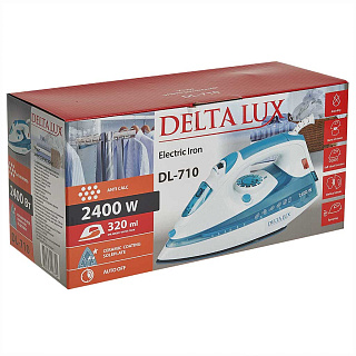 Утюг электрический 2400 Вт DELTA LUX DL-710 белый с серо-голубым