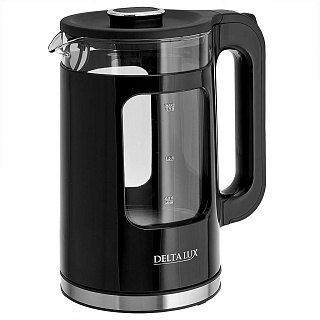 Чайник электрический 2200 Вт, 1,7 л DELTA LUX DE-1017 черный
