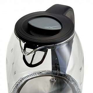 Чайник электрический 2200 Вт, 1,7 л DELTA LUX DE-1003 черный, функция установки температур с LED-индикацией разными цветами, поддержание температуры