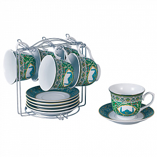 Набор чайный 12 предметов Ф5-023К/12 "Восток" на металлической подставке