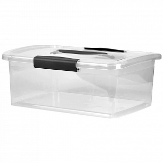 Ящик для хранения Keeplex Vision с защелками и ручкой 11 л, 35х23,5х22,2 см KL252411999 прозрачный кристалл