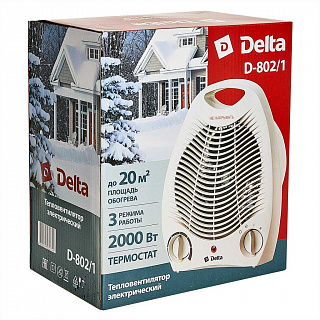 Тепловентилятор электрический 2000 Вт DELTA D-802/1