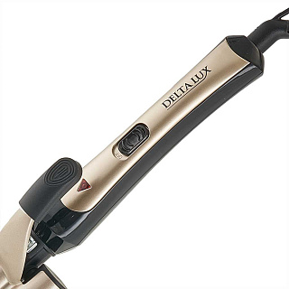 Стайлер для завивки волос 100 Вт, 3×22 мм DELTA LUX DE-5501 черный с золотым