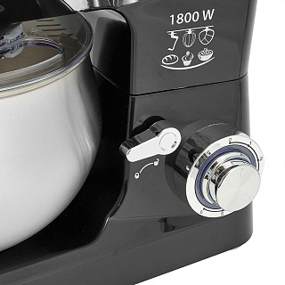 Миксер 1800 Вт с чашей 5 л планетарный многофункциональный DELTA LUX DE-7901P черный