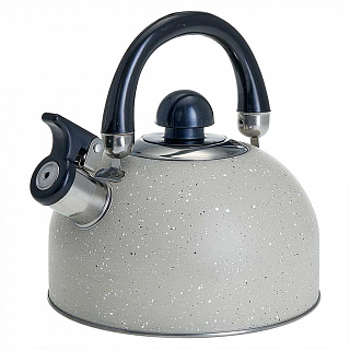 Чайник со свистком 2,5 л из нержавеющей стали, индукционное дно WEBBER BE-0538 бежевый мрамор