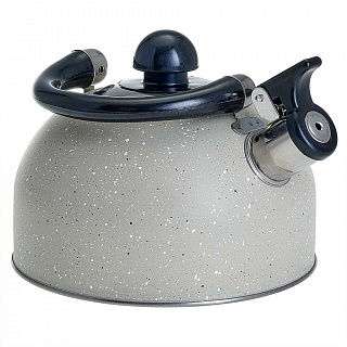 Чайник со свистком 2,5 л из нержавеющей стали, индукционное дно WEBBER BE-0538 бежевый мрамор