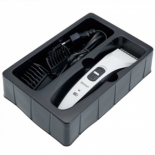 Машинка для стрижки волос 2 Вт DELTA LUX DE-4207A аккумуляторная белая с чёрным