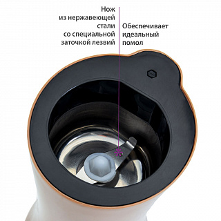 Кофемолка электрическая 200 Вт, 70 г АКСИНЬЯ КС-601 бежевая