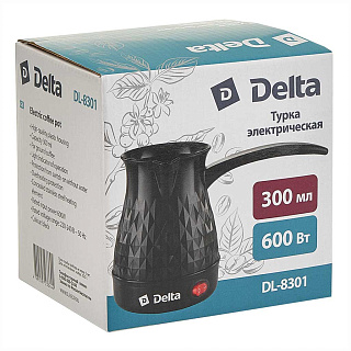 Турка электрическая 600 Вт, 300 мл DELTA DL-8301 черная